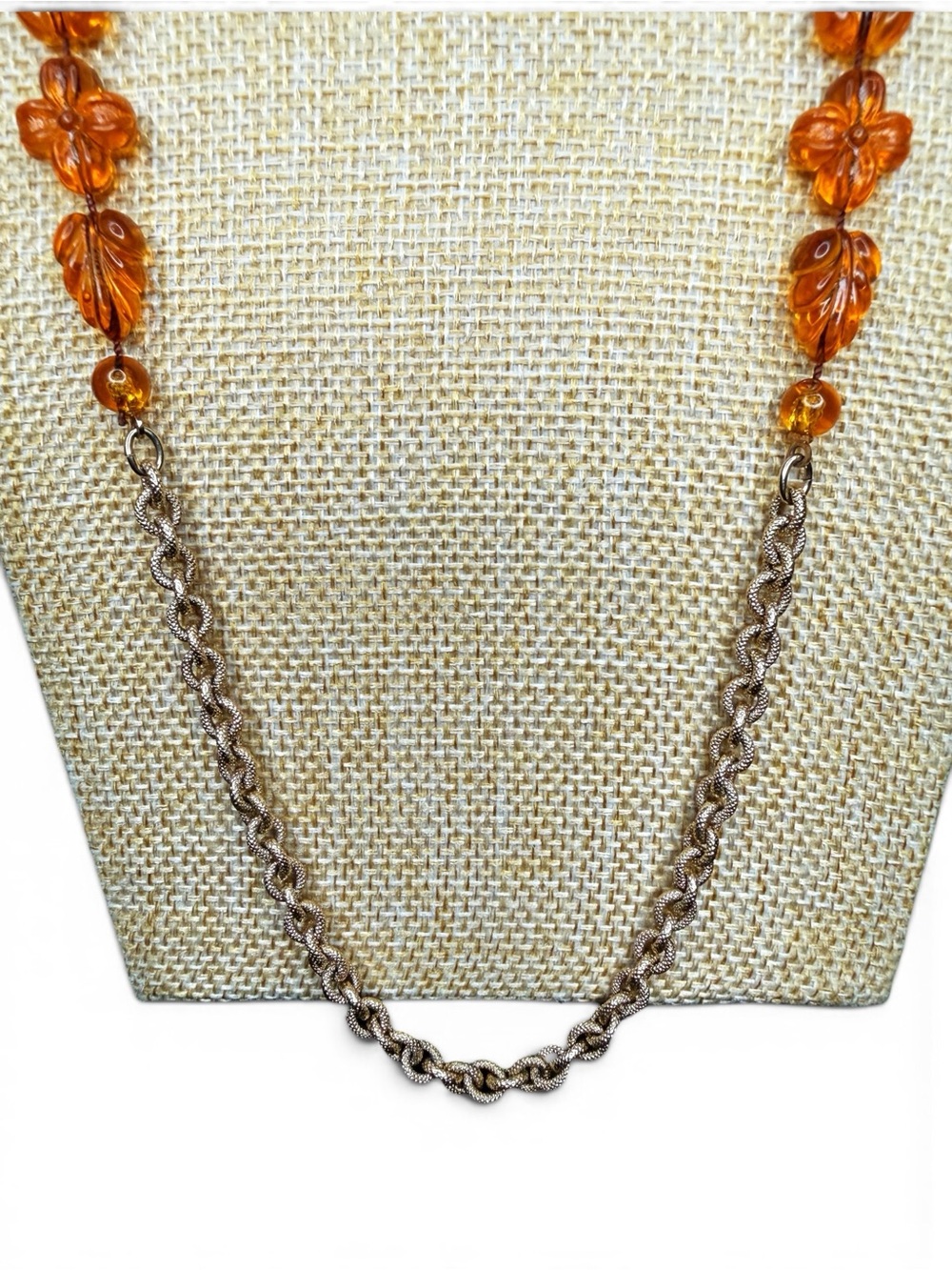 Vintage 1970s Sarah Coventry “Holiday Garden” Faux Amber Necklace - Picture 9 of 14